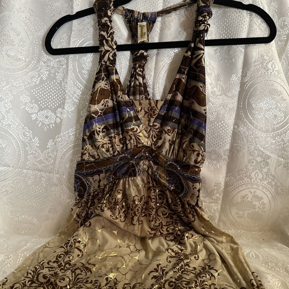 shoreline dress Long Gold Tone Perfect For Dinner And Party